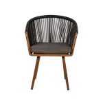 Πολυθρόνα Κήπου ArteLibre LOFOI Μαύρο Καφέ Αλουμίνιο Rattan 60x62x81cm c491821