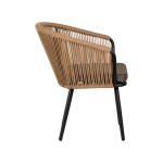 Πολυθρόνα Κήπου ArteLibre LOFOI Μαύρο Καφέ Αλουμίνιο Rattan 60x62x81cm c491822