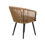 Πολυθρόνα Κήπου ArteLibre LOFOI Μαύρο Καφέ Αλουμίνιο Rattan 60x62x81cm c491822