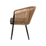 Πολυθρόνα Κήπου ArteLibre LOFOI Μαύρο Καφέ Αλουμίνιο Rattan 60x62x81cm c491822