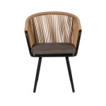 Πολυθρόνα Κήπου ArteLibre LOFOI Μαύρο Καφέ Αλουμίνιο Rattan 60x62x81cm c491822
