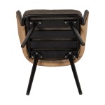 Πολυθρόνα Κήπου ArteLibre LOFOI Μαύρο Καφέ Αλουμίνιο Rattan 60x62x81cm c491822
