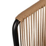 Πολυθρόνα Κήπου ArteLibre LOFOI Μαύρο Καφέ Αλουμίνιο Rattan 60x62x81cm c491822