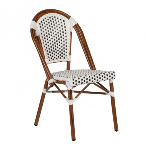 Καρέκλα Κήπου ArteLibre MUTARAZI Λευκό Μαύρο Αλουμίνιο Rattan 50x57x85cm c491839