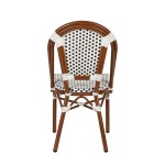 Καρέκλα Κήπου ArteLibre MUTARAZI Λευκό Μαύρο Αλουμίνιο Rattan 50x57x85cm c491839