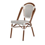 Καρέκλα Κήπου ArteLibre MUTARAZI Λευκό Μαύρο Αλουμίνιο Rattan 50x57x85cm c491839