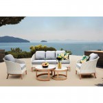 IBIZA Set Σαλόνι Κήπου 3θέσιο 2 Πολυθρόνες 2 Τραπεζάκια ALU Φυσικό-Wicker Άσπρο-Μαξιλ Γκρι c491867