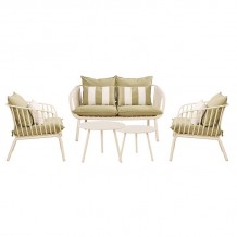 ASTRID Set Σαλόνι Κήπου 5τεμ PP Μέταλλο Cream Μαξιλάρια Sandy Green c491868 ASTRID Set Σαλόνι Κήπου 5τεμ PP Μέταλλο Cream Μαξιλάρια Sandy Green c491868