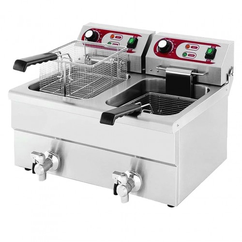 Φριτέζα Διπλή με Βρύση 2x8lt Λάδι 2x3KW 190 C KARAMCO c491892