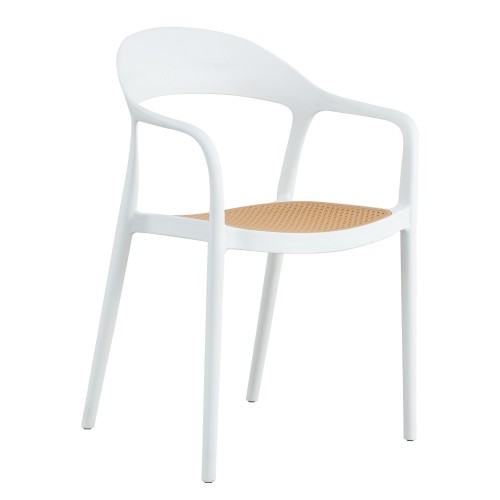 Πολυθρόνα Κήπου VITI-LEVU Λευκό Φυσικό PP 51 5x57x81cm c491943