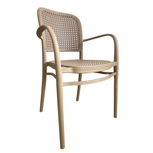 Πολυθρόνα Κήπου CANARY Cappuccino PP 55x52x86cm c491945