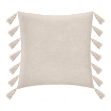 Μαξιλάρι διακοσμητικό Erden pakoworld με κρόσσια ύφασμα σε ιβουάρ απόχρωση 50x50εκ c492035