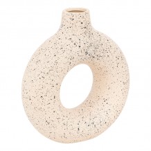 Βάζο Circkly pakoworld κεραμικό σε λευκή μαύρη απόχρωση 27x9 5x30εκ c492047