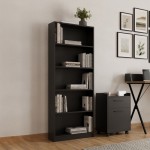 Βιβλιοθήκη Max pakoworld σε ανθρακί απόχρωση 58x23x170εκ c492096