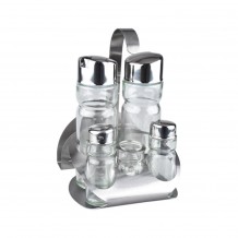 Σετ Λαδόξυδο Αλατοπίπερο Χαρτοπετσετοθήκη INOX με γυάλινη θήκη οδοντογλυφίδας c492259 Σετ Λαδόξυδο Αλατοπίπερο Χαρτοπετσετοθήκη INOX με γυάλινη θήκη οδοντογλυφίδας c492259