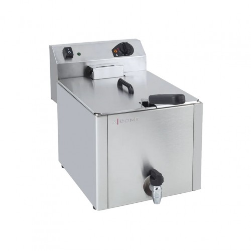 Φριτέζα Μονή με βρύση 8lt Λάδι 4 5KW 380V 27x46xΥ37cm XDOME c492262