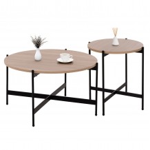 ΣΕΤ 2ΤΜΧ ΤΡΑΠΕΖΙΑ ΣΑΛΟΝΙΟΥ RONDA HM21089 02 MDF ΣΟΝΑΜΑ Φ80εκ Φ50εκ c492289