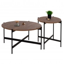 ΣΕΤ 2ΤΜΧ ΤΡΑΠΕΖΙΑ ΣΑΛΟΝΙΟΥ RONDA HM21089 03 MDF ΣΕ ΚΑΡΥΔΙ ΧΡΩΜΑ Φ80εκ Φ50εκ c492290