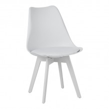 Καρέκλα Gaston I pakoworld PP PU σε λευκή απόχρωση 53 5x48 5x81 5εκ c492333