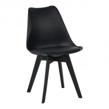 Καρέκλα Gaston I pakoworld PP PU σε μαύρη απόχρωση 53 5x48 5x81 5εκ c492355