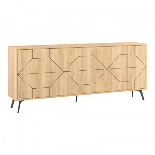 Μπουφές Bufel pakoworld σε φυσική απόχρωση 181x35x77 4εκ c492360