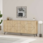 Μπουφές Bufel pakoworld σε φυσική απόχρωση 181x35x77 4εκ c492360