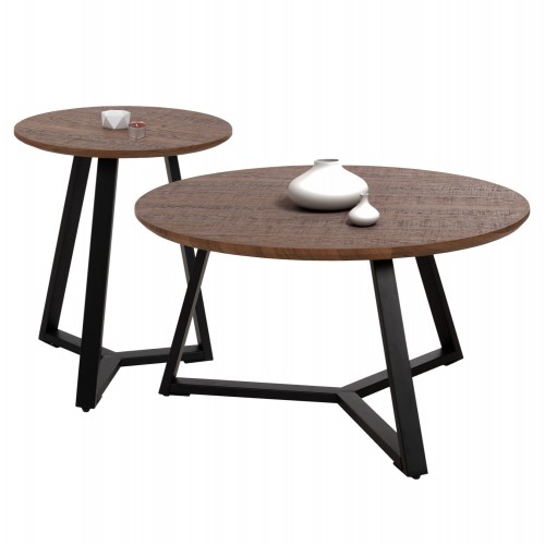 ΣΕΤ 2ΤΜΧ ΤΡΑΠΕΖΙΑ ΣΑΛΟΝΙΟΥ ROCKET HM21090 02 MDF ΣΕ ΚΑΡΥΔΙ ΧΡΩΜΑ Φ80εκ Φ45εκ c492368