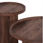 ΣΕΤ 2ΤΜΧ ΤΡΑΠΕΖΙΑ ΣΑΛΟΝΙΟΥ MARGON HM21084 MDF ΣΚΟΥΡΟ ΚΑΦΕ Φ80εκ Φ45εκ c492369