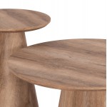 ΣΕΤ 2ΤΜΧ ΤΡΑΠΕΖΙΑ ΣΑΛΟΝΙΟΥ KARAN HM21085 MDF ΦΥΣΙΚΟ ΞΥΛΟΥ Φ80εκ Φ45εκ c492370