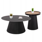 ΣΕΤ 2ΤΜΧ ΤΡΑΠΕΖΙΑ ΣΑΛΟΝΙΟΥ DUNCAN HM21081 MDF ΚΑΙ ΚΕΡΑΜΙΚΟ TOP Φ80εκ Φ45εκ c492372
