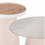 ΣΕΤ 2ΤΜΧ ΤΡΑΠΕΖΙΑ ΣΑΛΟΝΙΟΥ DUNCAN HM21082 MDF ΚΡΕΜ ΚΑΙ ΚΕΡΑΜΙΚΟ TOP Φ80εκ Φ45εκ c492373