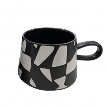 BLEND A ΚΟΥΠΑ STONEWARE ΜΑΥΡΟ ΛΕΥΚΟ D8xH8cm c492377