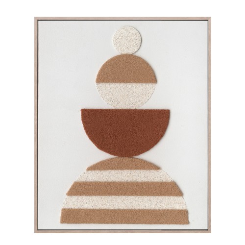 BOHO BALANCE 2 ΠΙΝΑΚΑΣ ΚΑΜΒΑΣ TERRACOTTA ΜΠΕΖ ΞΥΛΟ ΚΟΡΝΙΖΑ ΦΥΣΙΚΟ 80x100xH5cm c492439