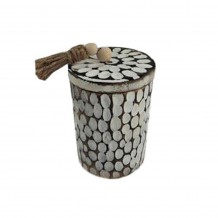 AMAR ΚΟΥΤΙ ΑΠΟΘΗΚΕΥΣΗΣ ΞΥΛΟ ΚΑΦΕ ΛΕΥΚΟ 11x11xH16cm c492449