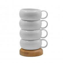 CURVE ΚΟΥΠΑ SET 4ΤΜΧ ΠΟΡΣΕΛΑΝΗ BAMBOO ΛΕΥΚΟ ΦΥΣΙΚΟ 12x9 5xH19cm c492457