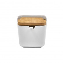 CURVE ΔΟΧΕΙΟ ΑΠΟΘΗΚΕΥΣΗΣ ΜΕ ΚΑΠΑΚΙ ΠΟΡΣΕΛΑΝΗ BAMBOO ΛΕΥΚΟ ΦΥΣΙΚΟ 9 5x9 5xH9cm c492460