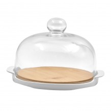 CURVE ΚΟΥΠ ΜΕ ΚΑΠΑΚΙ ΠΟΡΣΕΛΑΝΗ BAMBOO ΛΕΥΚΟ ΦΥΣΙΚΟ 25x22xH14cm c492464