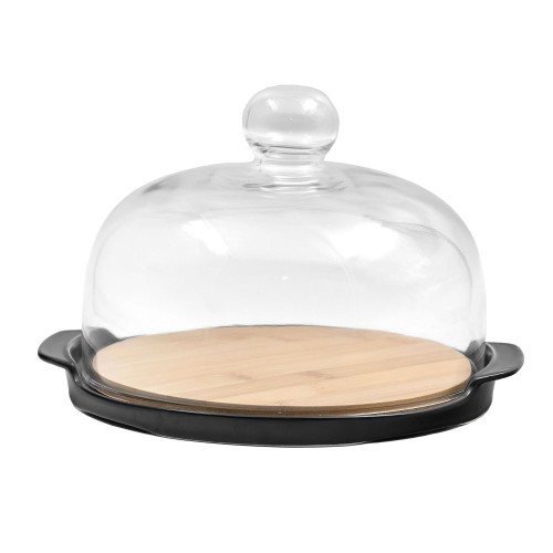CURVE ΚΟΥΠ ΜΕ ΚΑΠΑΚΙ ΠΟΡΣΕΛΑΝΗ BAMBOO ΜΑΥΡΟ ΦΥΣΙΚΟ 25x22xH14cm c492469