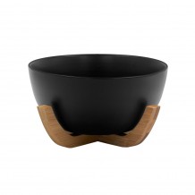 CURVE ΜΠΩΛ ΣΕΡΒΙΡΙΣΜΑΤΟΣ ΠΟΡΣΕΛΑΝΗ BAMBOO ΜΑΥΡΟ ΦΥΣΙΚΟ 23x23xH13cm c492471