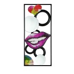 Wall Relief Rectangular Street Art Graffiti Motif Μέταλλο Καθρέφτης Γυάλινο Multi-Coloured PU 2 Pcs Assorted L 25 cm c492474