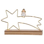 Stand Relief Led Shooting Αστέρι Άγγελος Motif Μέταλλο Χρυσό PU 4 27 2X5x16 5cm c492482