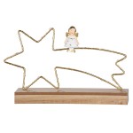Stand Relief Led Shooting Αστέρι Άγγελος Motif Μέταλλο Χρυσό PU 4 27 2X5x16 5cm c492482