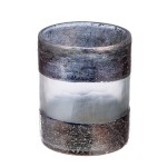 Φανάρι Καταιγίδας Cylindrical Ramon Γυάλινο Brown PU 12 H 9 cm D 7 cm c492497