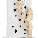 Stand Relief Led Rectangular Sternenmadchen Αστέρι Pattern Mdf Λευκό PU 10x7x24cm c492499
