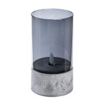 Wind Light Led Cylindrical Γυάλινο Γκρι PU H 125 cm D cm c492512
