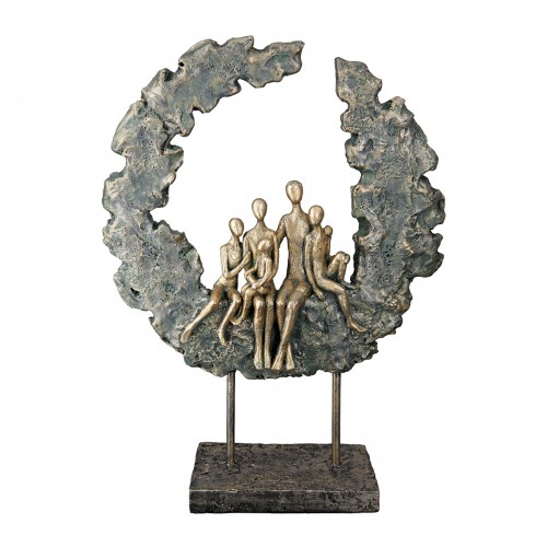 Γλυπτό Round Familie Πολυρεζίνη Χρυσό Πράσινο PU 14x8x32 5cm c492518