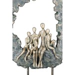 Γλυπτό Round Familie Πολυρεζίνη Χρυσό Πράσινο PU 14x8x32 5cm c492518