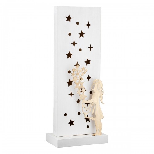 Stand Relief Led Rectangular Sternenmadchen Αστέρι Pattern Mdf Λευκό PU 4 14x8x34 5cm c492519
