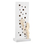 Stand Relief Led Rectangular Sternenmadchen Αστέρι Pattern Mdf Λευκό PU 4 14x8x34 5cm c492519