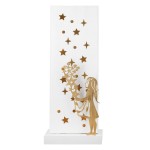 Stand Relief Led Rectangular Sternenmadchen Αστέρι Pattern Mdf Λευκό PU 4 14x8x34 5cm c492519